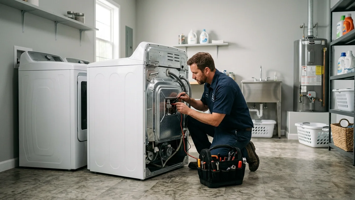 Gas dryer repair inspection